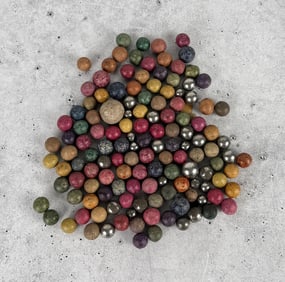 Collection of Antique Clay Marbles