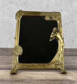 Art Nouveau Style Brass Dresser Mirror