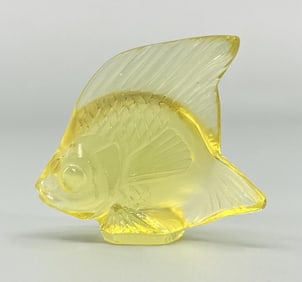 Lalique Angel Fish Smoke Paperweight