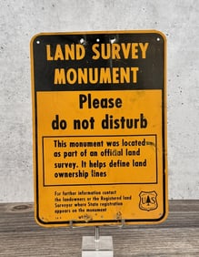 USFS US Forest Service Land Survey Monument Sign