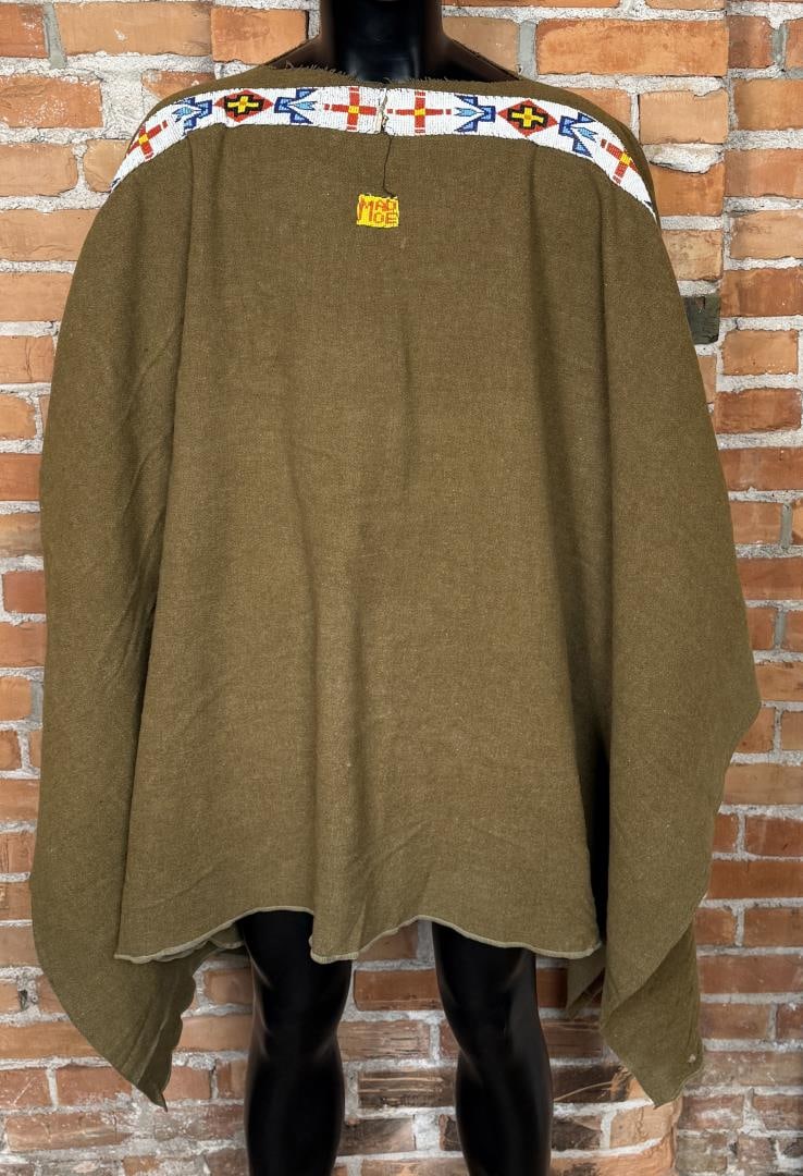 Mad Moe's Native American Indian Beaded Poncho: 63" by 73"