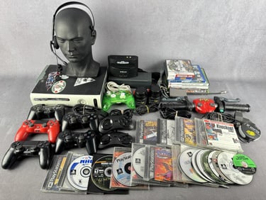 Collection of Video Game Consoles and Games