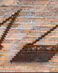 Folk Art Triangle Wall Shelf Cup Rack
