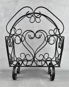 Mid Century Wrought Iron Magazine Stand