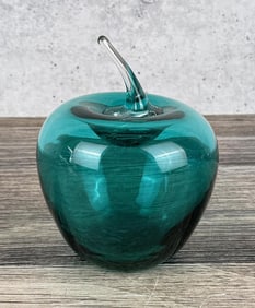 Blenko Art Glass Apple Paperweight