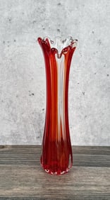 Mid Century Swung Glass Vase