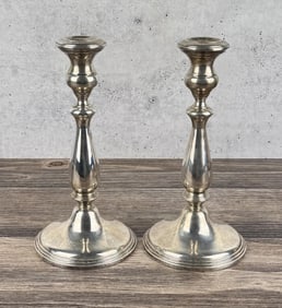 Empire Weighted Sterling Silver Candlesticks