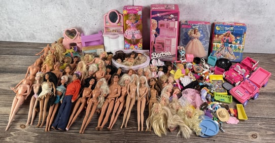 Large Collection of Barbie Dolls & Accessories