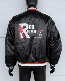 Vintage Red Roustabout Satin Bomber Jacket