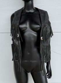 Vintage All American Rider Fringe Leather Vest