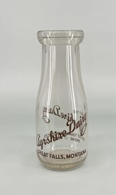 Ayrshire Dairy Great Falls Montana Milk Bottle