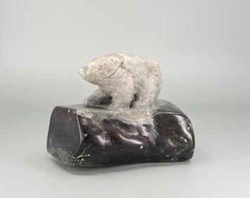 Cape Dorset Inuit Carved Soapstone Bear
