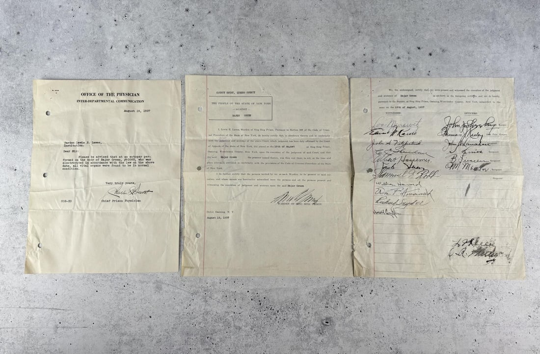 Historic Documents Electric Chair Sing Sing Prison (1 of 6)