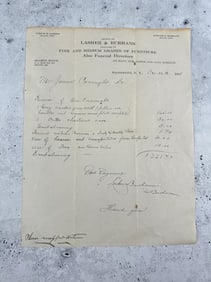 1918 Embalming and Funeral Reciept