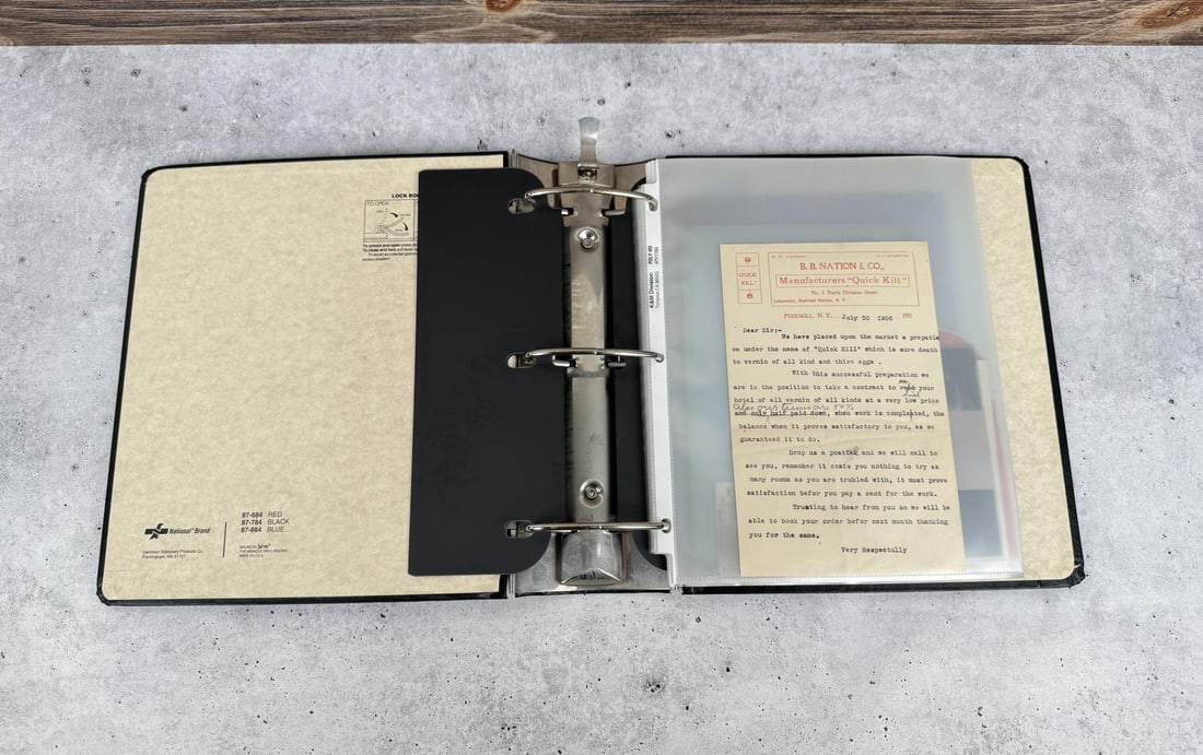 Binder of Antique Medical Ephemera: Topics Covered: Rat Poison, Medical Jurisprudence, Identified Photographs. 11 pages.