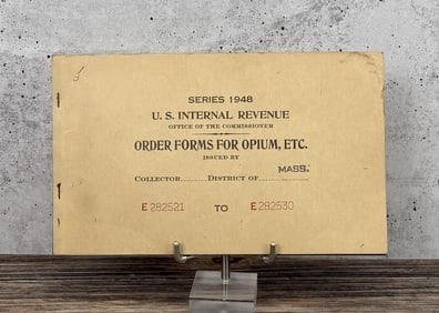 US Internal Revenue Order Form for Opium