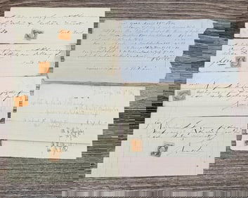 19th Century American Documents with Tax Stamps