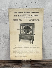 The Baker Electric Company Static Machine Catalog