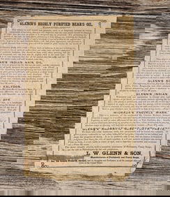 Glenn's Highly Purified Bear's Oil Broadside