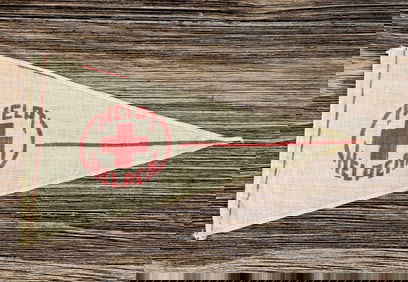 WW2 German Red Cross Medic Pennant Flag