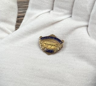 10k Gold Brooklyn Zeppelin Club Pin Brooch