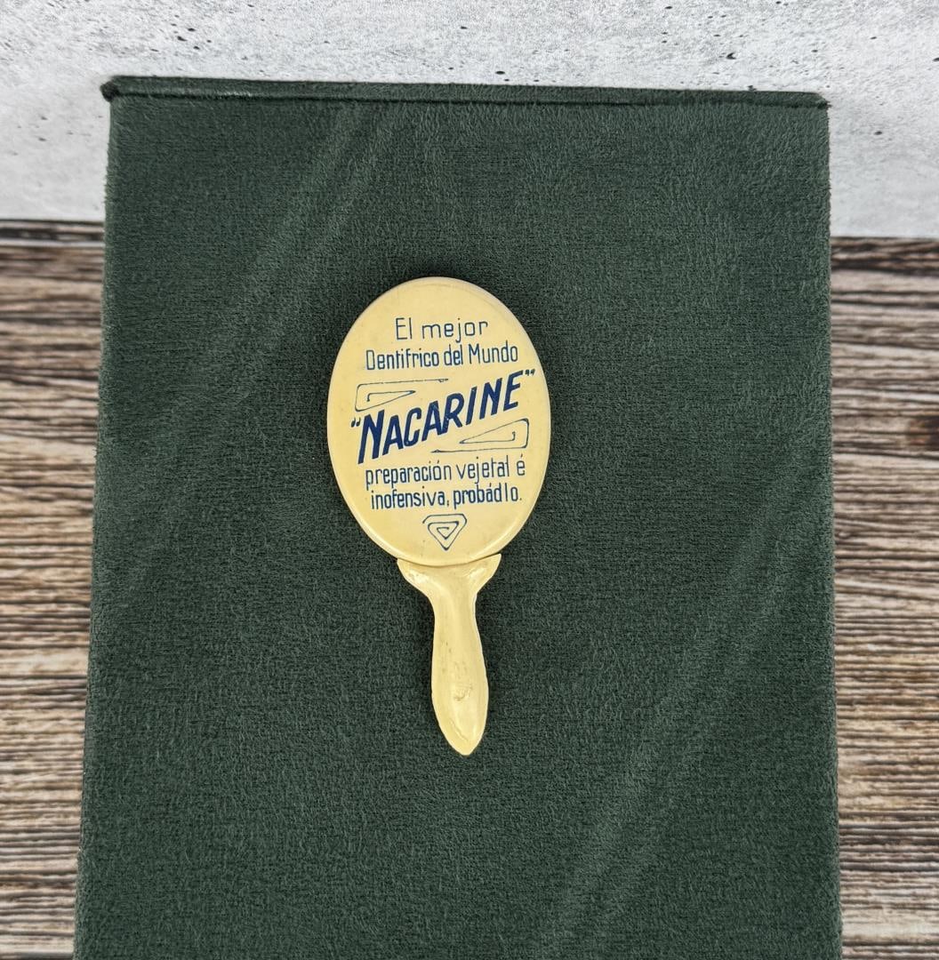 Nacarine Toothpaste Celluloid Advertising Mirror (1 of 3)