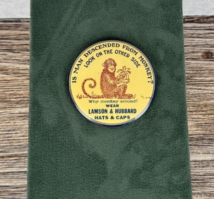 Lamson & Hubbard Hats Caps Celluloid Pocket Mirror