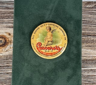 Cascarets Advertising Celluloid Pocket Mirror