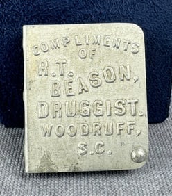R.T. Beason Druggist South Carolina Match Box
