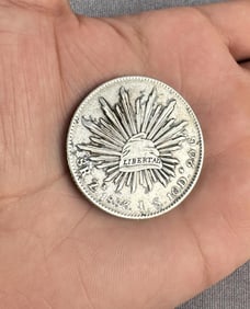 2Mexico 1883 8 Reales Silver Coin