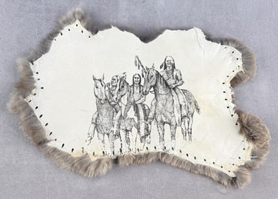 Native American Indian Painted Rabbit Hide