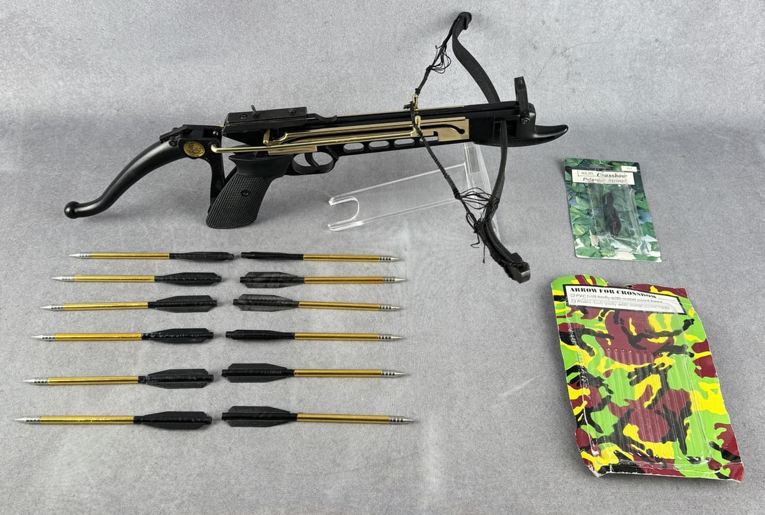 Vintage Cobra Crossbow & Bolts: Includes 12 bolts or arrows.