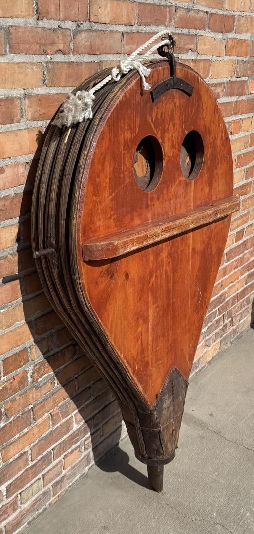 Antique Blacksmith Forge Bellows: 59" long by 37" wide. Pickup at our facility is required for this lot.