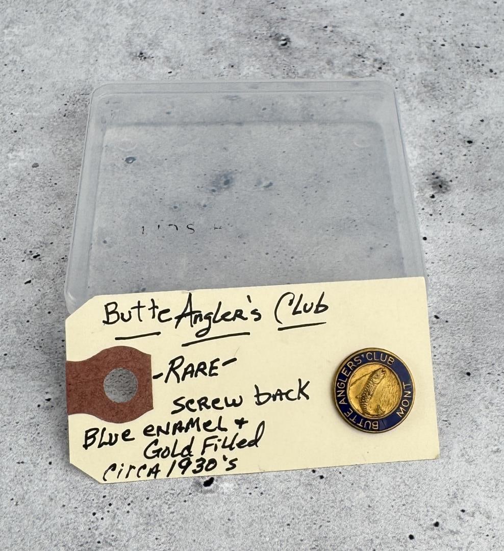Gold Filled Butte Montana Anglers' Club Pin: 5/8" in diameter.
