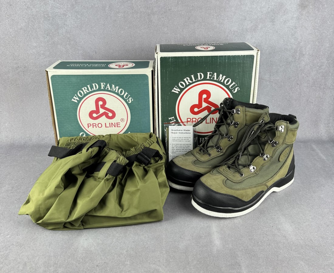 Pro Line Fishing Waders & Wading Shoes: Waders are size XL and shoes are size 13.