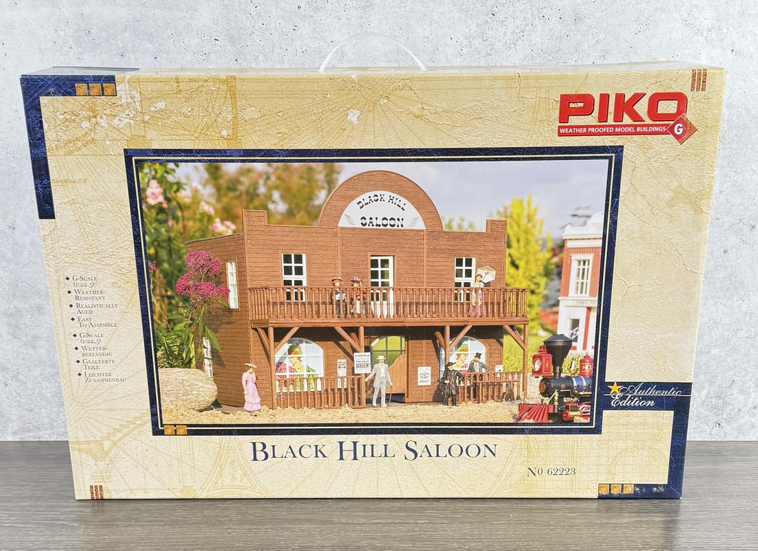 Piko G Scale Model Train Building: Black Hill Saloon No 62223. In original box.