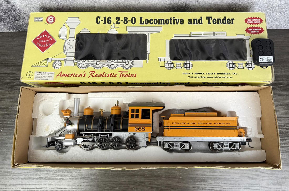 Aristocraft C 16 G Scale Locomotive & Tender: Denver & Rio Grande Western 268.