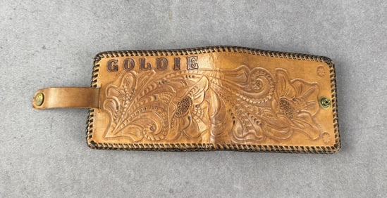 Vintage Tooled Leather Cowboy Wallet
