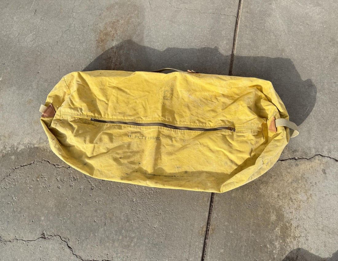 BSA Boy Scouts National Jamboree Canvas Bag: Region 8, yellow camp canvas duffel bag.