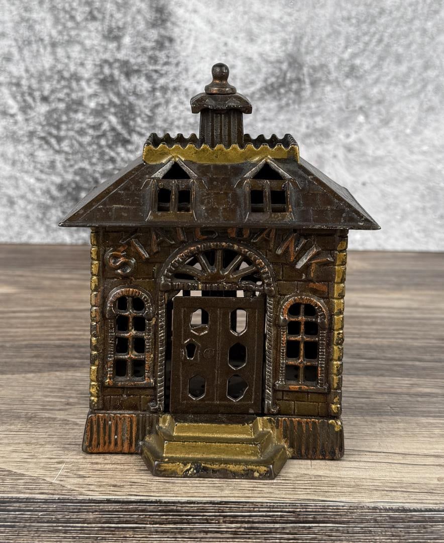 Kenton State Bank Cast Iron Bank: Still Bank Measures 5 3/4" by 4 1/2" by 3 7/8"