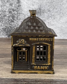 J&E Stevens Home Savings Cast Iron Bank