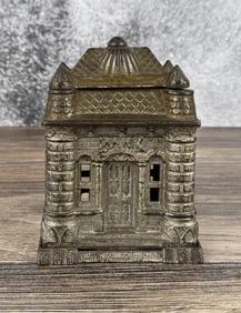 J&E Stevens Four Towers Cast Iron Bank
