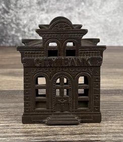 John Harper City Bank Cast Iron Bank