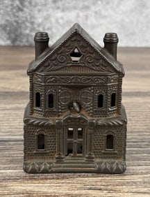 J&E Stevens Victorian House Cast Iron Bank