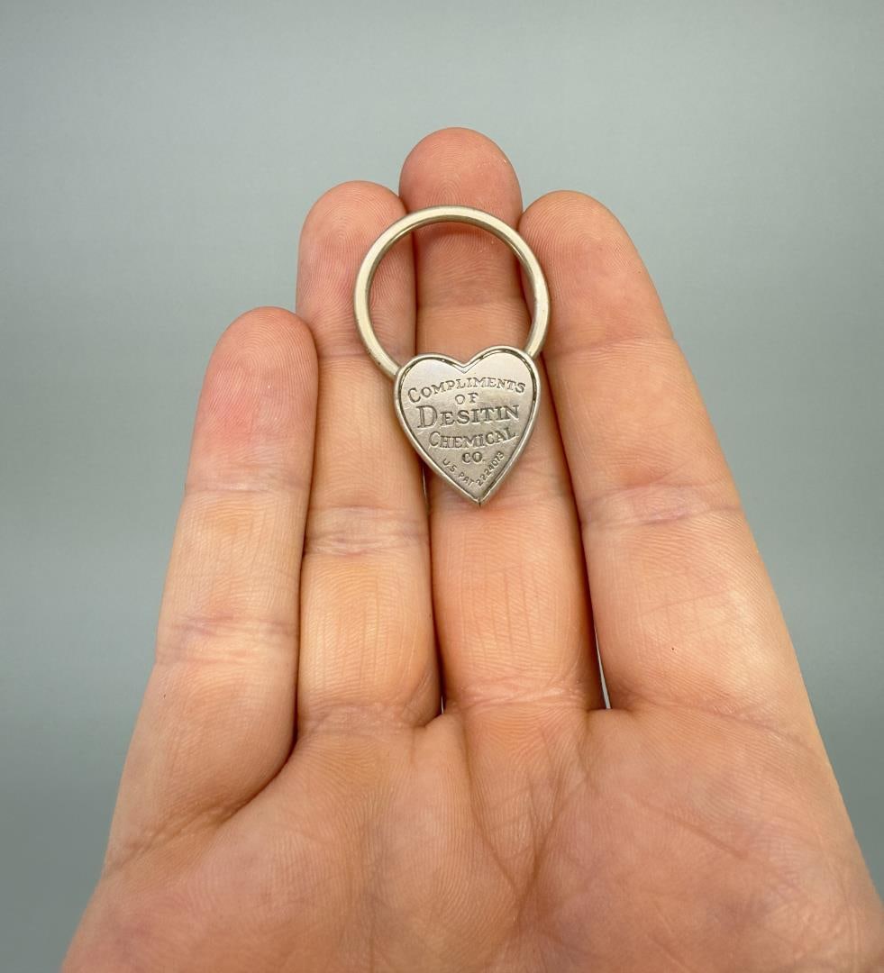 Destin Chemical Heart Shaped Key Padlock Keychain: Compliments of Destin Chemical.