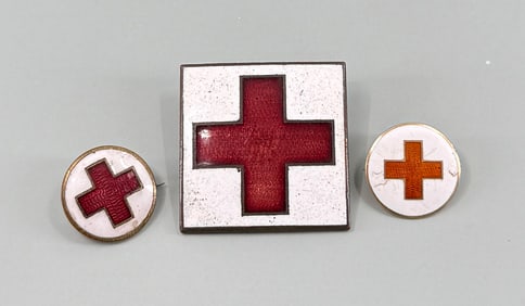 WWI WW1 British American Red Cross Enamel Pins