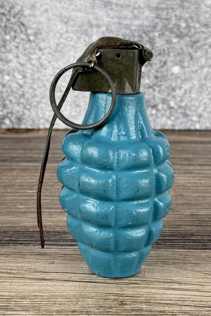 US Mark II Practice Pineapple Grenade: Inert.