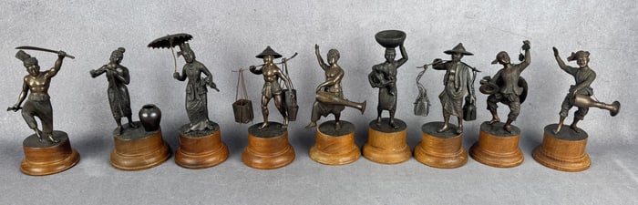 Large Group of Burma Myanmar Bronze Figures