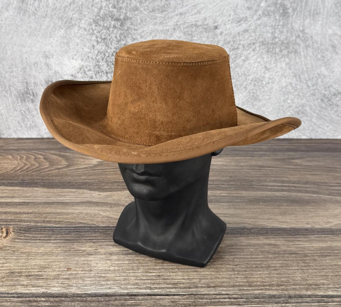 Suede Leather Montana Cowboy Hat: Size Large.