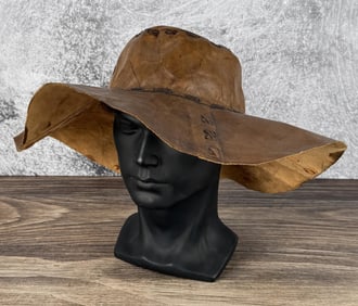 1960s Leather Boho Hippy Hat
